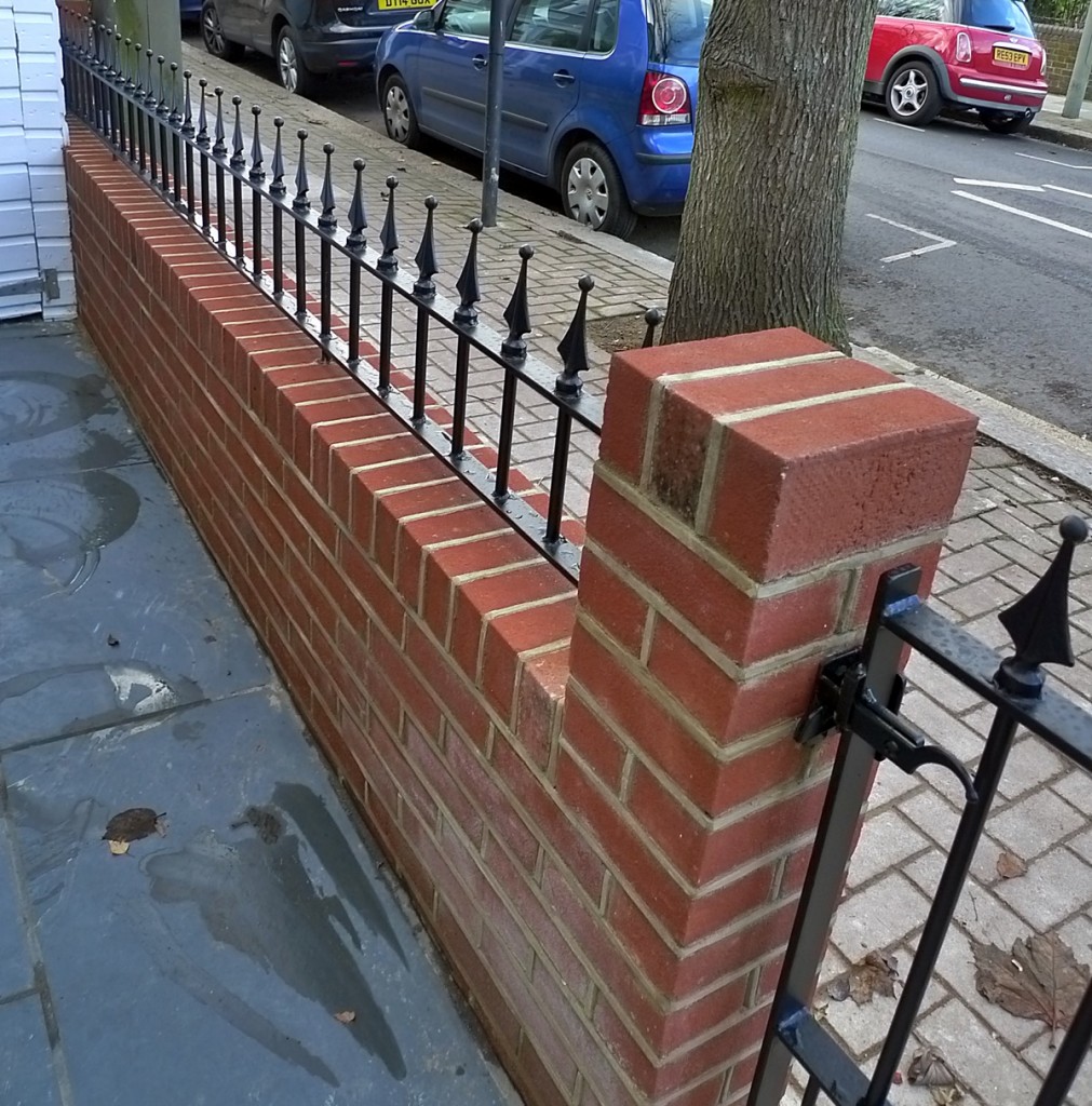 Brick red garden walls fence Balham Battersea Wandsworth ...