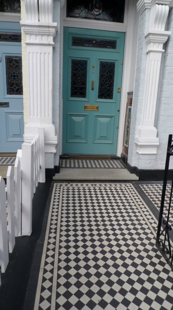 classic victorian tile mosaic path balham london stone entrance step and porch step in york stone london