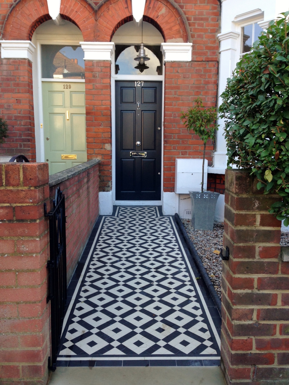 Black and White Victorian Mosaic Tile Path Balham London - London